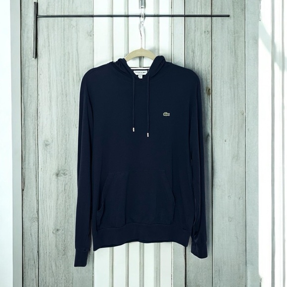 Lacoste Other - Lacoste Navy Hooded Long Sleeve Tee Shirt Mens Large Croc Logo Cotton